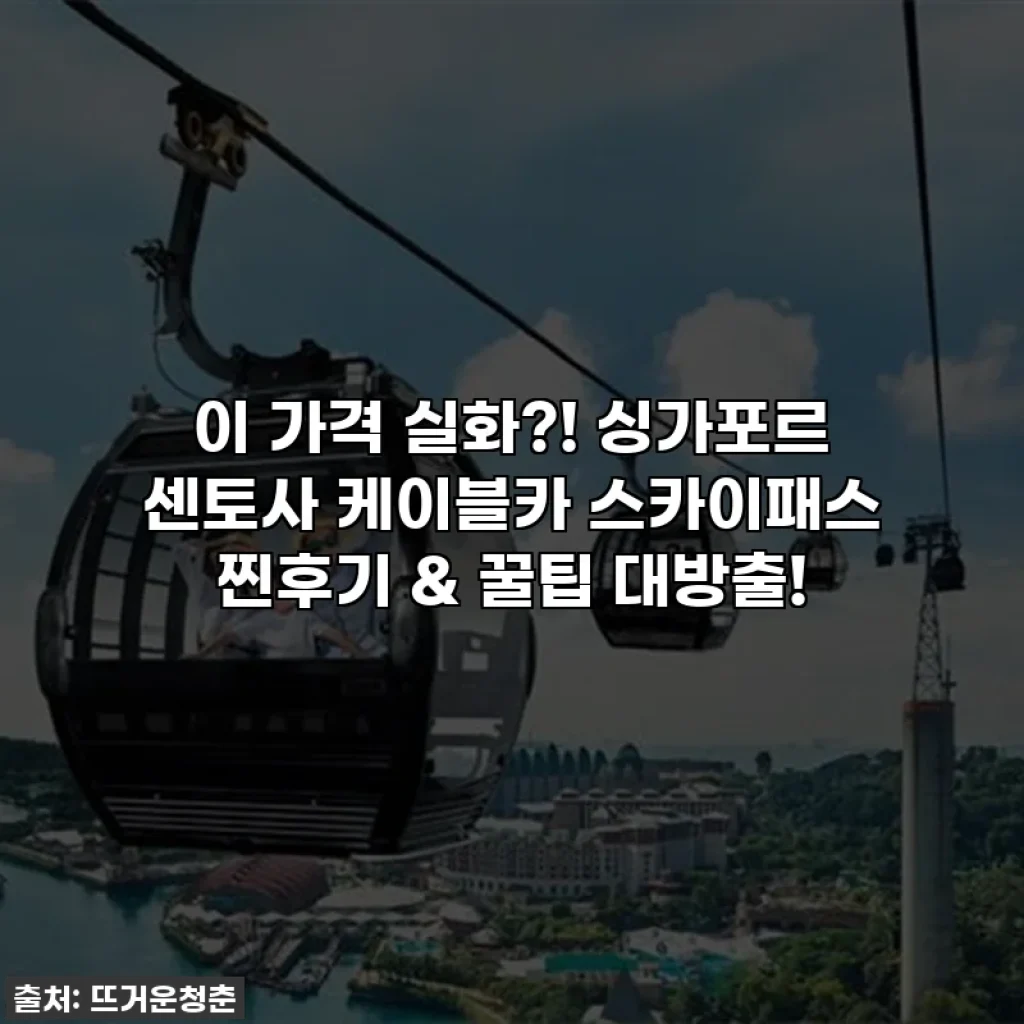 이 가격 실화?! 싱가포르 센토사 케이블카 스카이패스 찐후기 & 꿀팁 대방출!