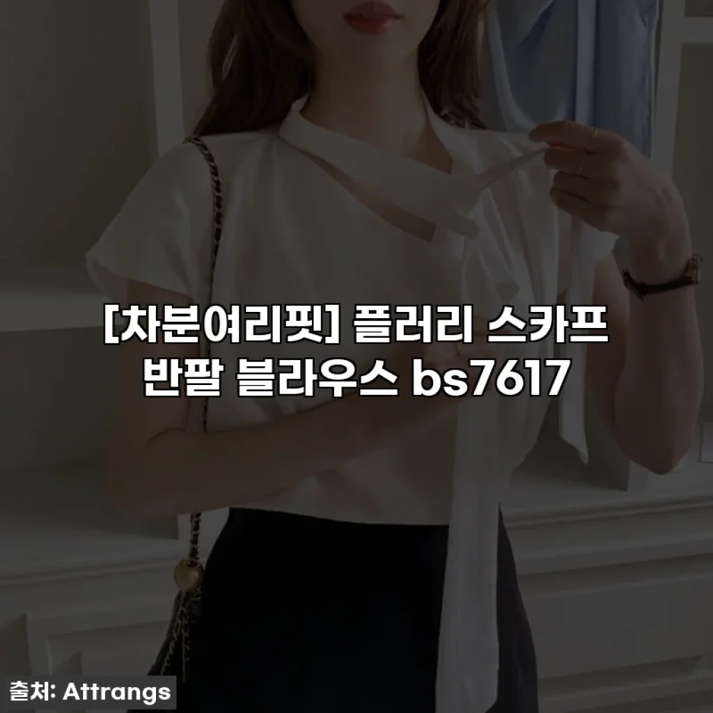[차분여리핏] 플러리 스카프 반팔 블라우스 bs7617