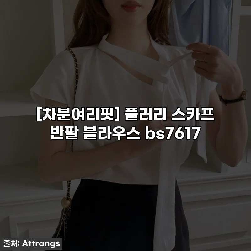[차분여리핏] 플러리 스카프 반팔 블라우스 bs7617