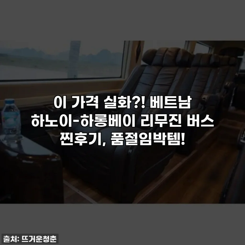 이 가격 실화?! 베트남 하노이-하롱베이 리무진 버스 찐후기, 품절임박템!