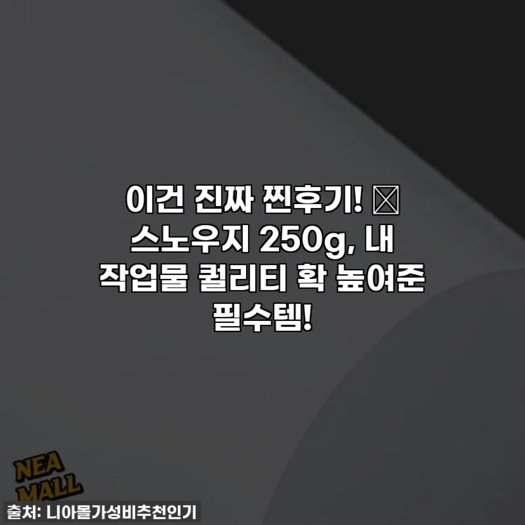 이건 진짜 찐후기! 🤩 스노우지 250g, 내 작업물 퀄리티 확 높여준 필수템!