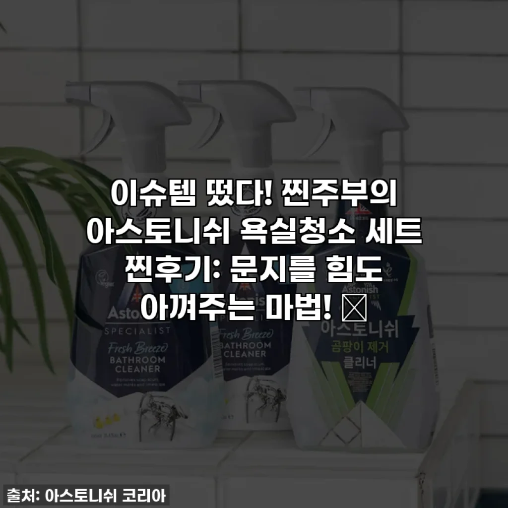 이슈템 떴다! 찐주부의 아스토니쉬 욕실청소 세트 찐후기: 문지를 힘도 아껴주는 마법! ✨