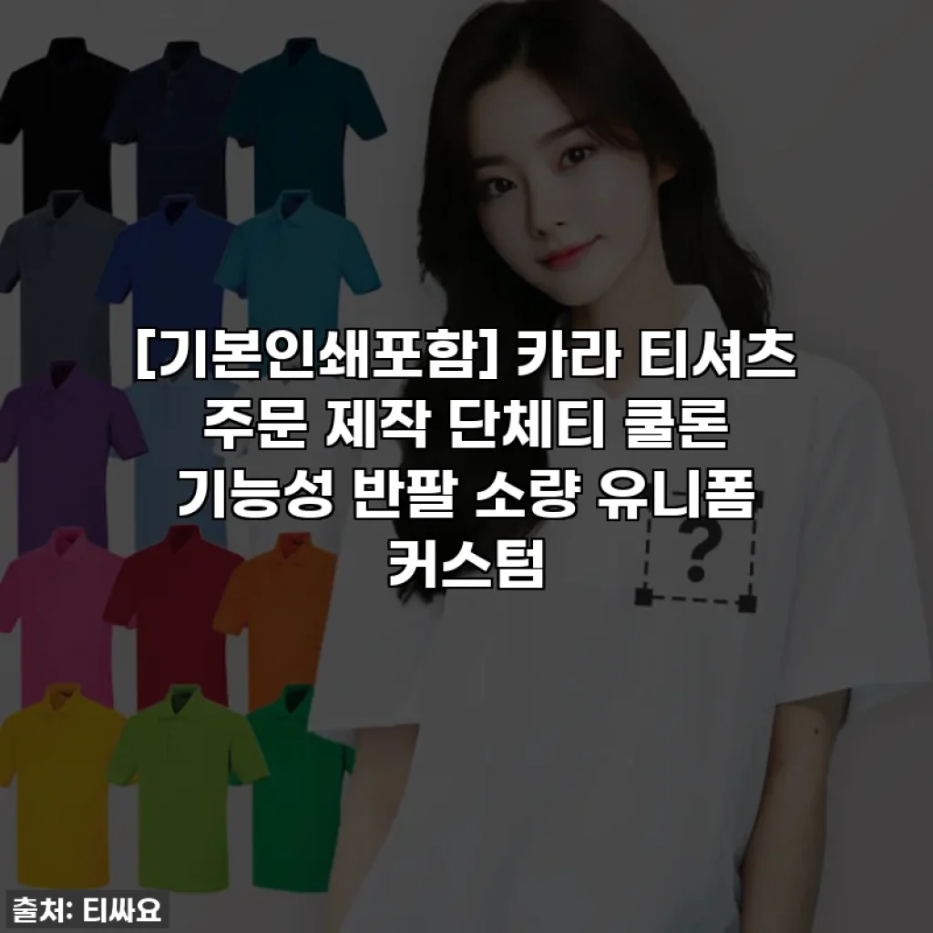 [기본인쇄포함] 카라 티셔츠 주문 제작 단체티 쿨론 기능성 반팔 소량 유니폼 커스텀