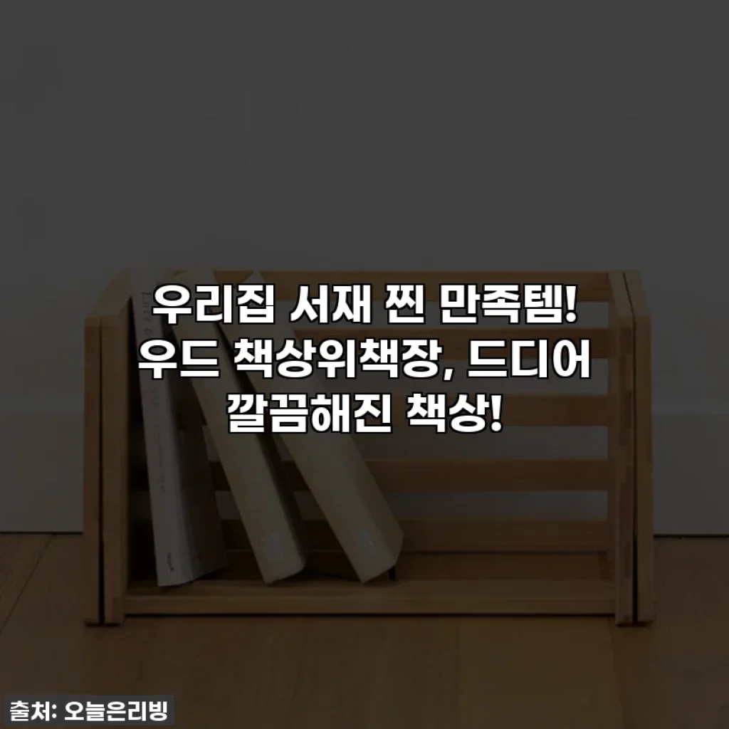 우리집 서재 찐 만족템! 우드 책상위책장, 드디어 깔끔해진 책상!