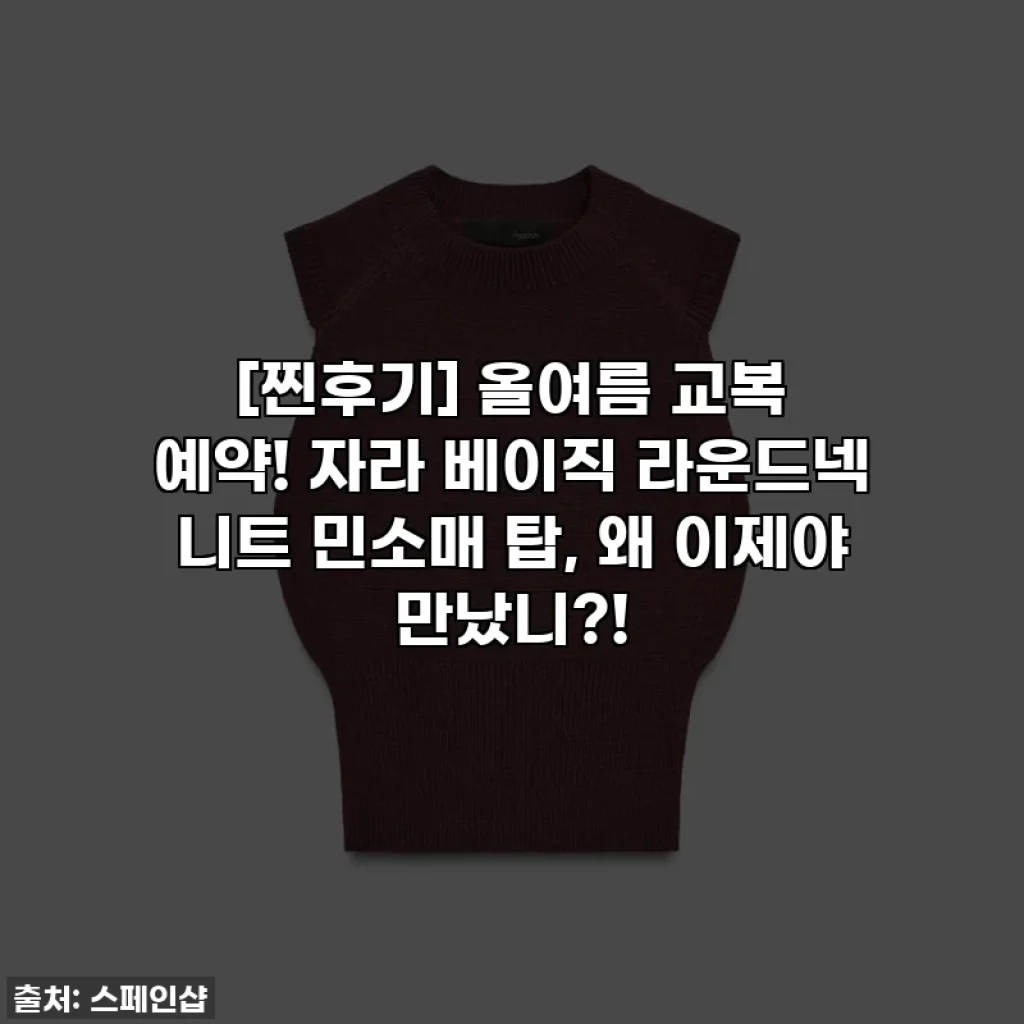 [찐후기] 올여름 교복 예약! 자라 베이직 라운드넥 니트 민소매 탑, 왜 이제야 만났니?!