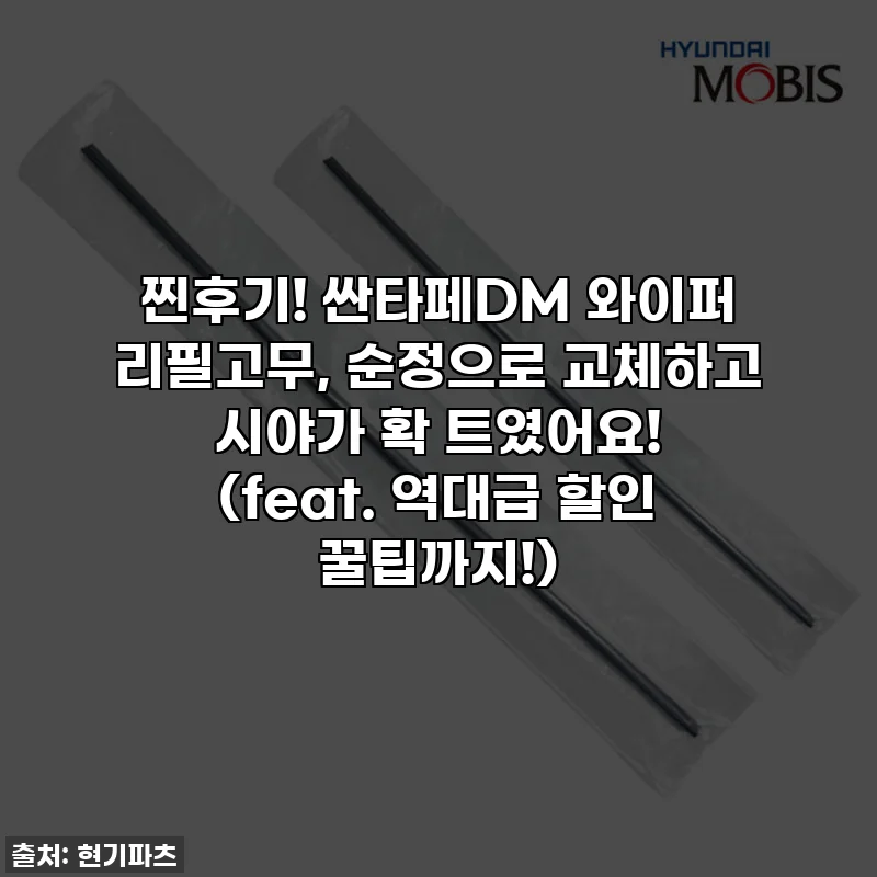 찐후기! 싼타페DM 와이퍼 리필고무, 순정으로 교체하고 시야가 확 트였어요! (feat. 역대급 할인 꿀팁까지!)