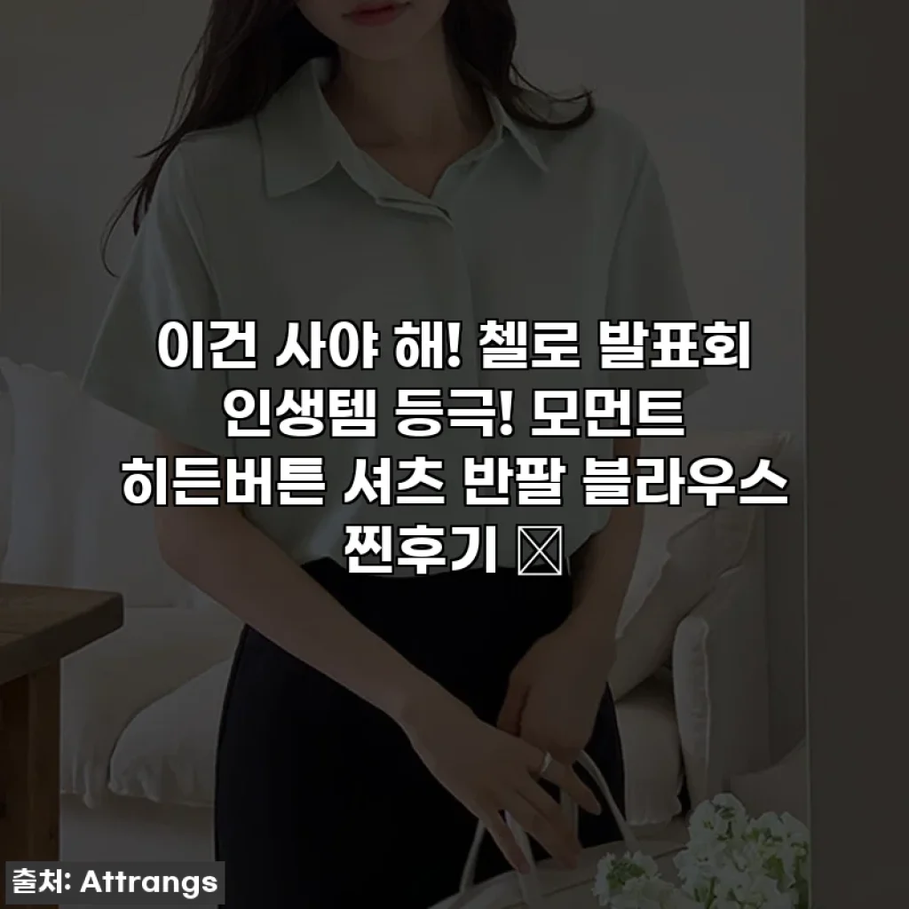이건 사야 해! 첼로 발표회 인생템 등극! 모먼트 히든버튼 셔츠 반팔 블라우스 찐후기 ✨