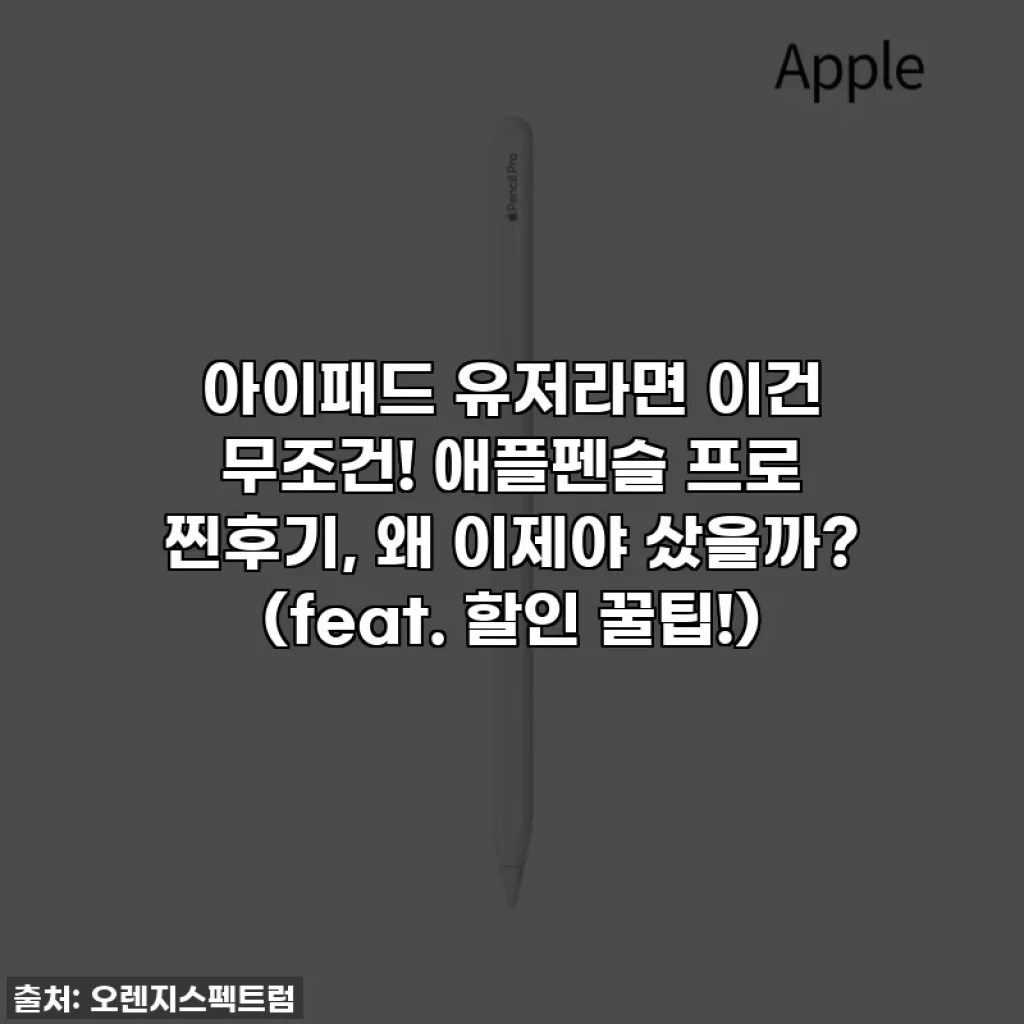 아이패드 유저라면 이건 무조건! 애플펜슬 프로 찐후기, 왜 이제야 샀을까? (feat. 할인 꿀팁!)