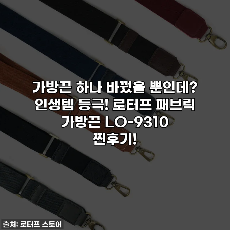 가방끈 하나 바꿨을 뿐인데? 인생템 등극! 로터프 패브릭 가방끈 LO-9310 찐후기!