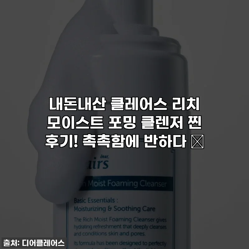 내돈내산 클레어스 리치 모이스트 포밍 클렌저 찐 후기! 촉촉함에 반하다 ✨