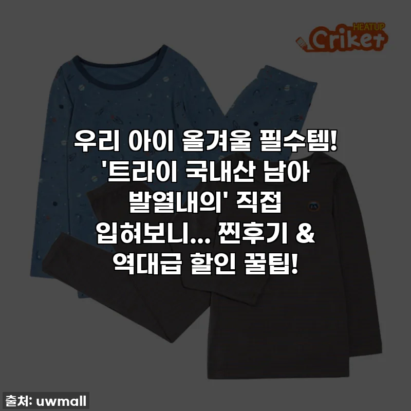 우리 아이 올겨울 필수템! '트라이 국내산 남아 발열내의' 직접 입혀보니... 찐후기 & 역대급 할인 꿀팁!