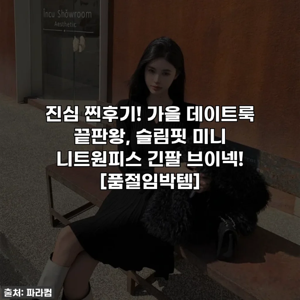 진심 찐후기! 가을 데이트룩 끝판왕, 슬림핏 미니 니트원피스 긴팔 브이넥! [품절임박템]