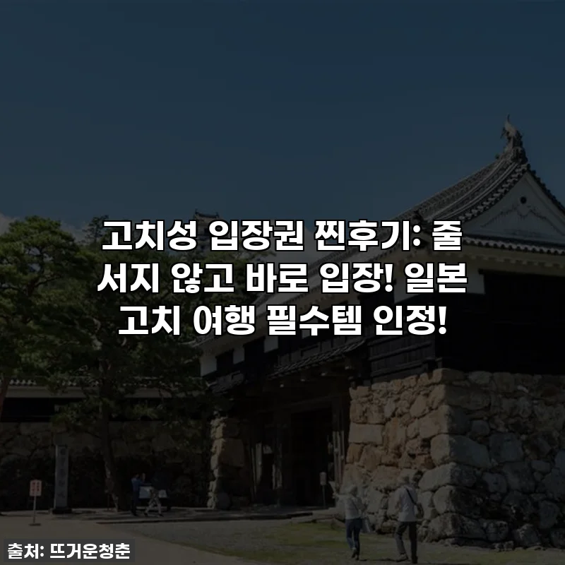 고치성 입장권 찐후기: 줄 서지 않고 바로 입장! 일본 고치 여행 필수템 인정!