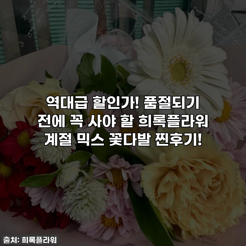 역대급 할인가! 품절되기 전에 꼭 사야 할 희록플라워 계절 믹스 꽃다발 찐후기!