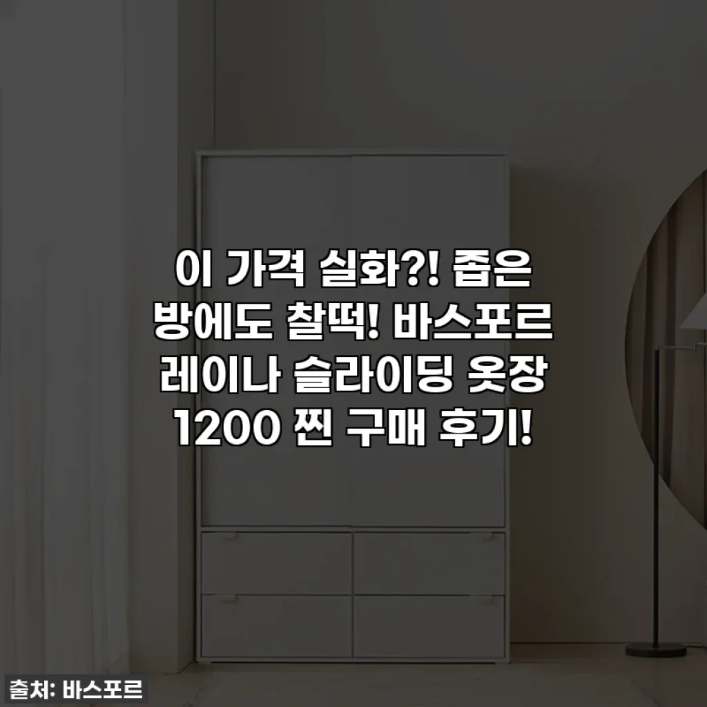 이 가격 실화?! 좁은 방에도 찰떡! 바스포르 레이나 슬라이딩 옷장 1200 찐 구매 후기!