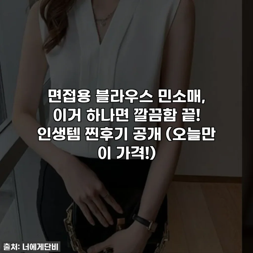 면접용 블라우스 민소매, 이거 하나면 깔끔함 끝! 인생템 찐후기 공개 (오늘만 이 가격!)