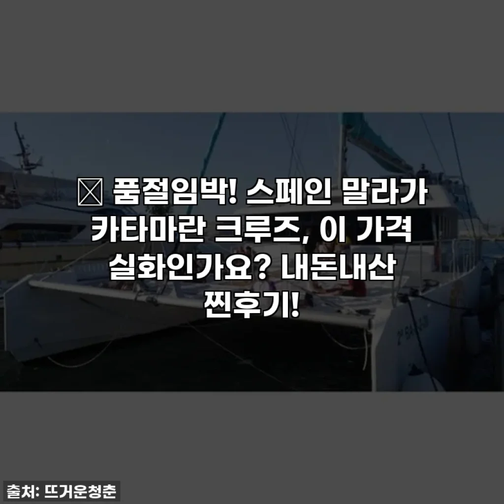 🔥 품절임박! 스페인 말라가 카타마란 크루즈, 이 가격 실화인가요? 내돈내산 찐후기!