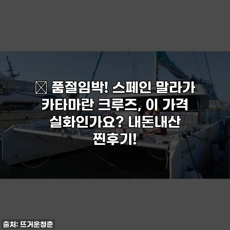 🔥 품절임박! 스페인 말라가 카타마란 크루즈, 이 가격 실화인가요? 내돈내산 찐후기!