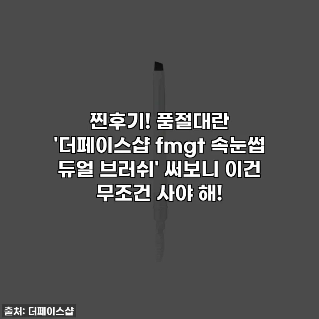 찐후기! 품절대란 '더페이스샵 fmgt 속눈썹 듀얼 브러쉬' 써보니 이건 무조건 사야 해!