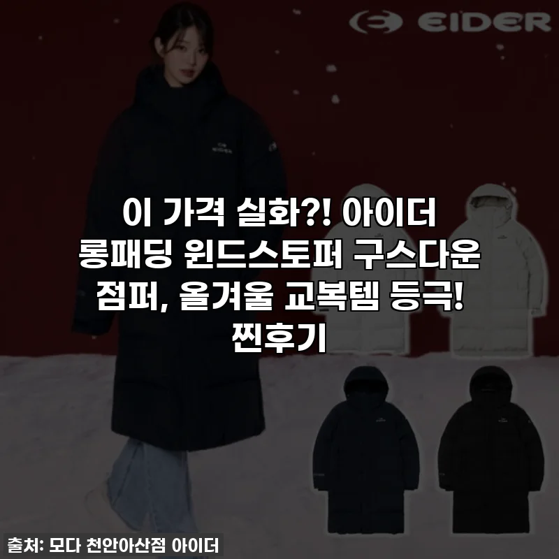 이 가격 실화?! 아이더 롱패딩 윈드스토퍼 구스다운 점퍼, 올겨울 교복템 등극! 찐후기
