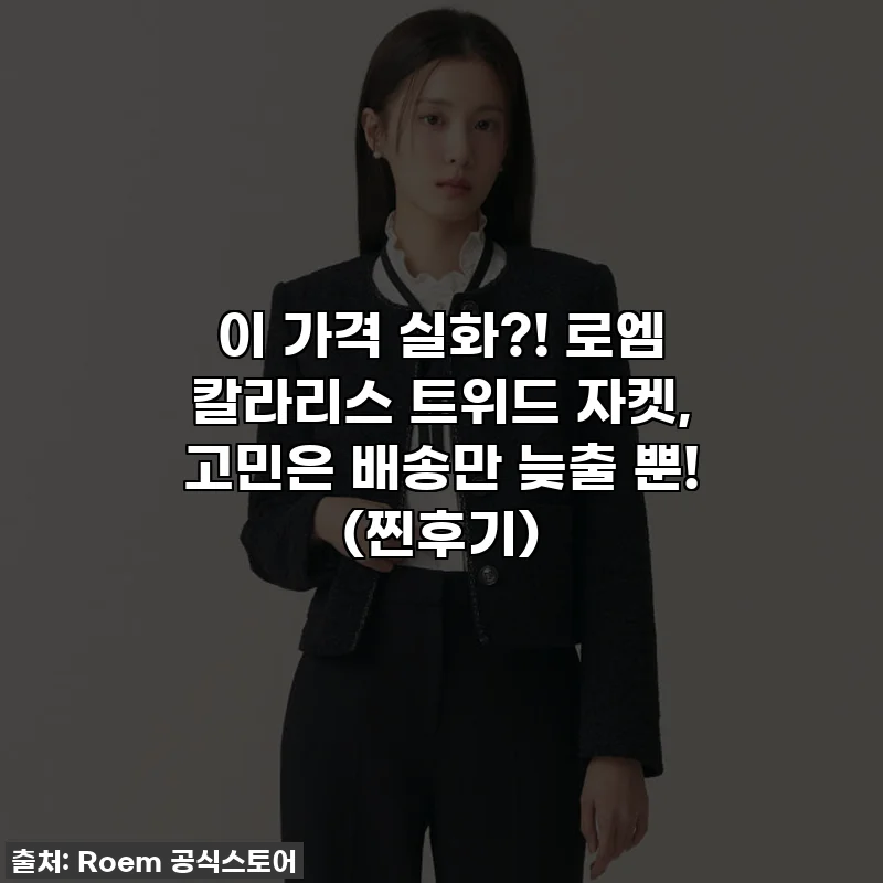 이 가격 실화?! 로엠 칼라리스 트위드 자켓, 고민은 배송만 늦출 뿐! (찐후기)