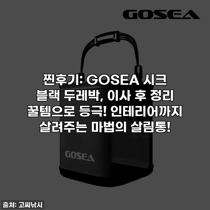 찐후기: GOSEA 시크 블랙 두레박, 이사 후 정리 꿀템으로 등극! 인테리어까지 살려주는 마법의 살림통!