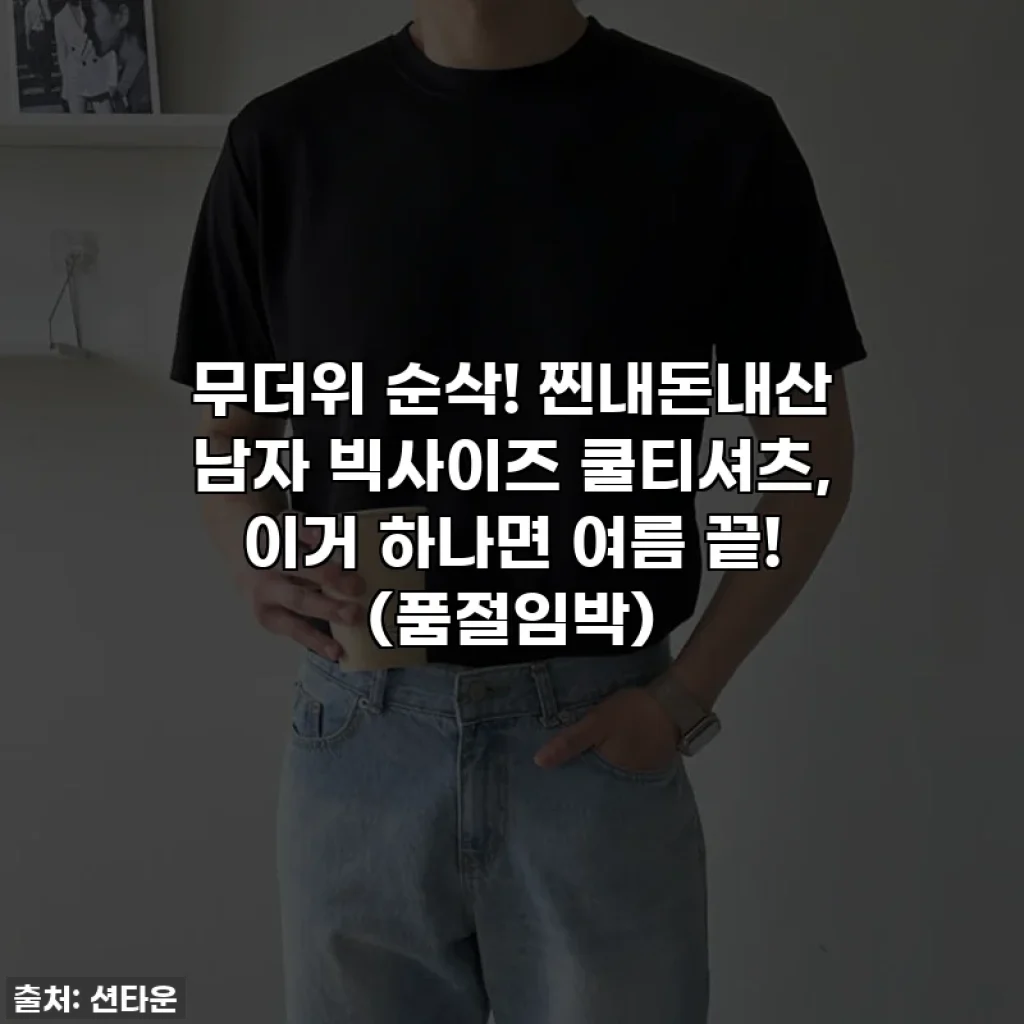 무더위 순삭! 찐내돈내산 남자 빅사이즈 쿨티셔츠, 이거 하나면 여름 끝! (품절임박)