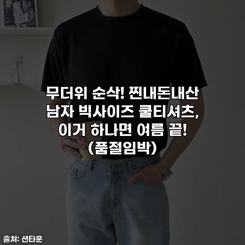 무더위 순삭! 찐내돈내산 남자 빅사이즈 쿨티셔츠, 이거 하나면 여름 끝! (품절임박)