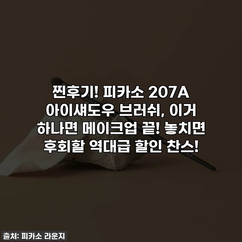 찐후기! 피카소 207A 아이섀도우 브러쉬, 이거 하나면 메이크업 끝! 놓치면 후회할 역대급 할인 찬스!