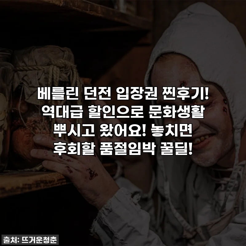 베를린 던전 입장권 찐후기! 역대급 할인으로 문화생활 뿌시고 왔어요! 놓치면 후회할 품절임박 꿀딜!