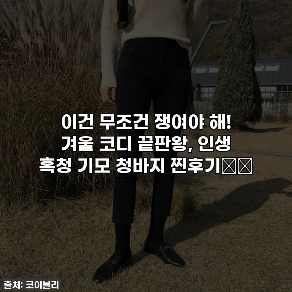 이건 무조건 쟁여야 해! 겨울 코디 끝판왕, 인생 흑청 기모 청바지 찐후기👖✨