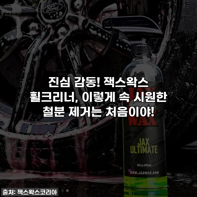 진심 감동! 잭스왁스 휠크리너, 이렇게 속 시원한 철분 제거는 처음이야!