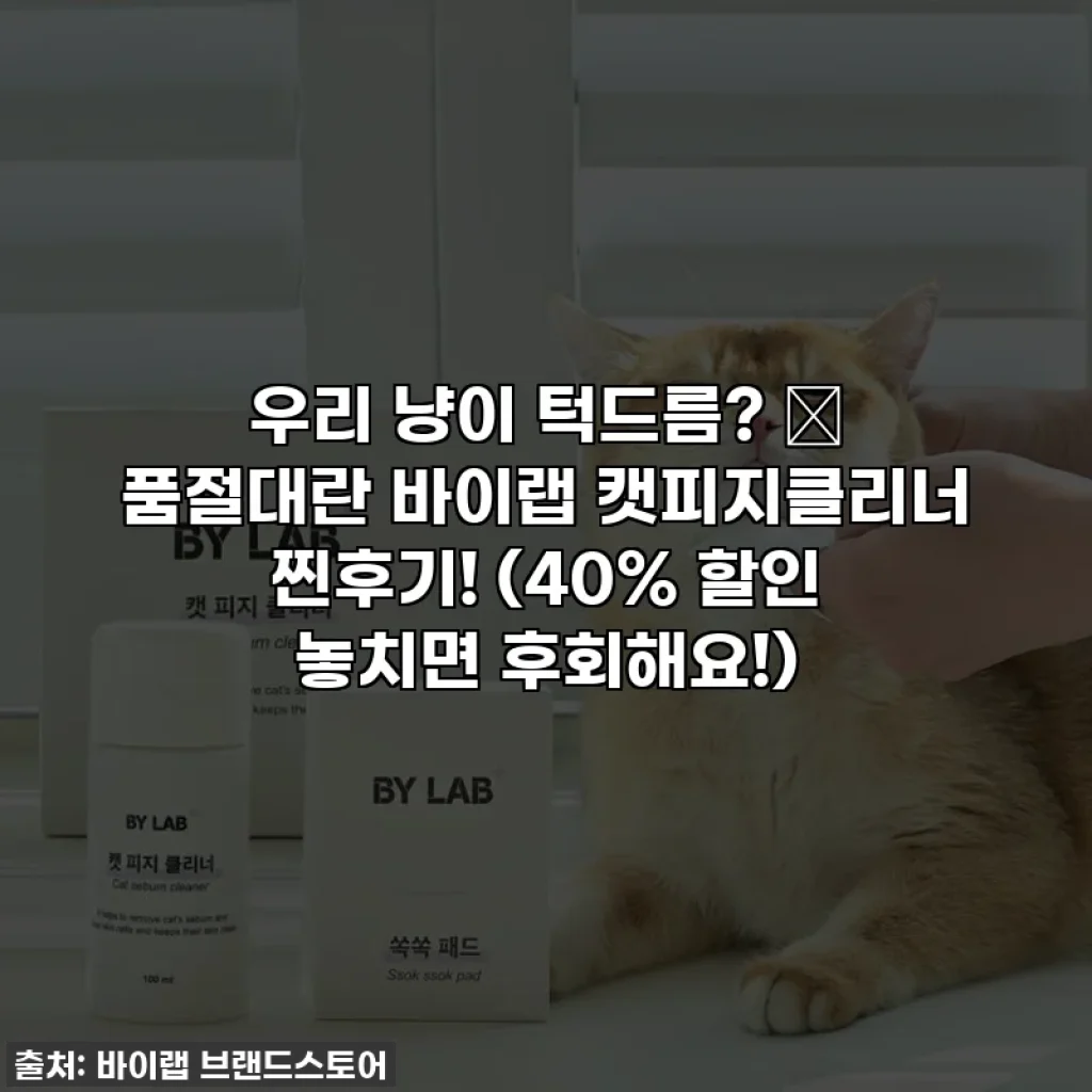 우리 냥이 턱드름? 🚨 품절대란 바이랩 캣피지클리너 찐후기! (40% 할인 놓치면 후회해요!)