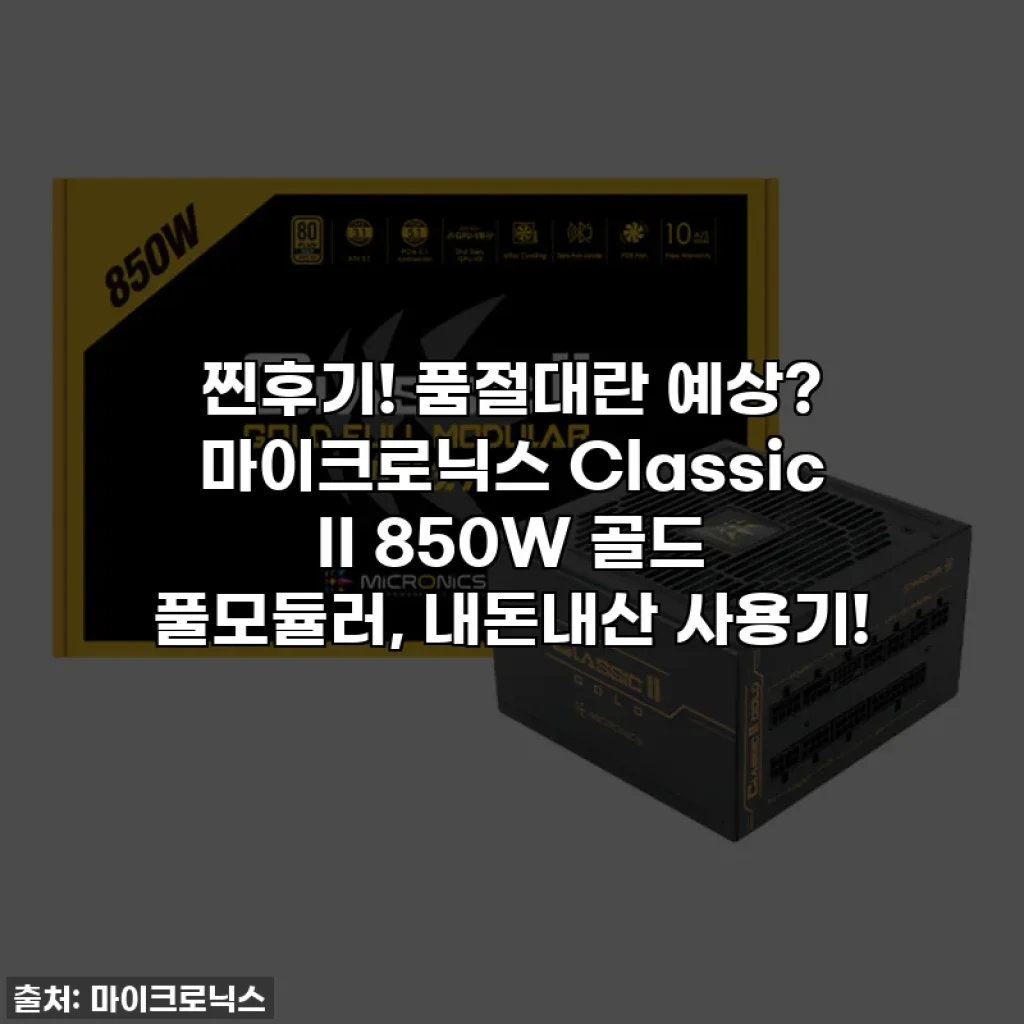 찐후기! 품절대란 예상? 마이크로닉스 Classic II 850W 골드 풀모듈러, 내돈내산 사용기!
