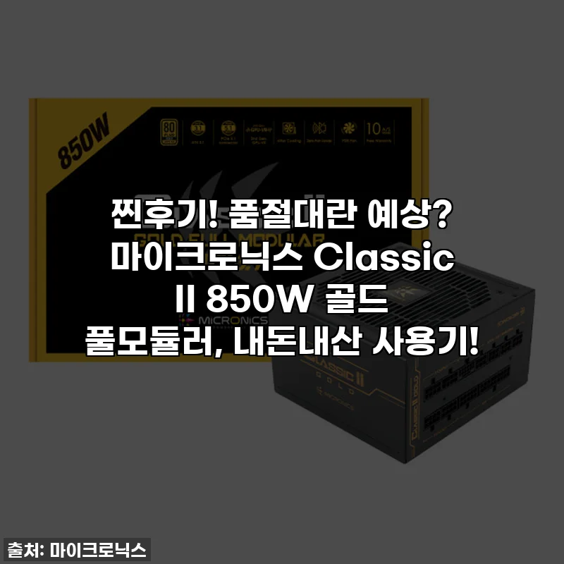 찐후기! 품절대란 예상? 마이크로닉스 Classic II 850W 골드 풀모듈러, 내돈내산 사용기!