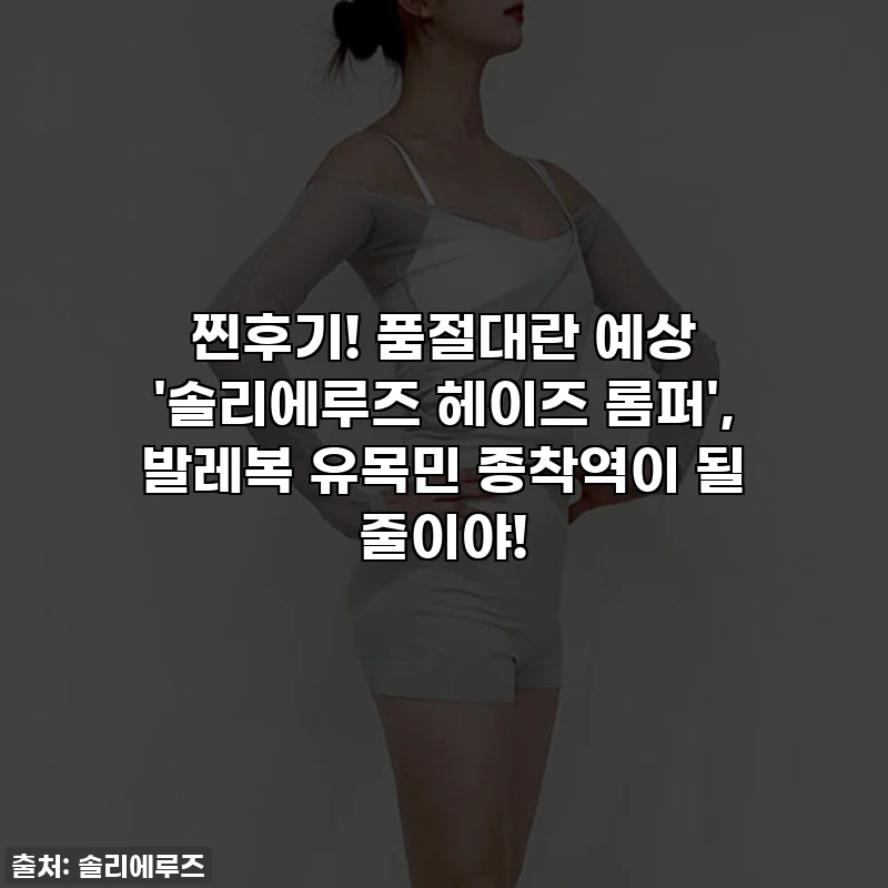 찐후기! 품절대란 예상 '솔리에루즈 헤이즈 롬퍼', 발레복 유목민 종착역이 될 줄이야!