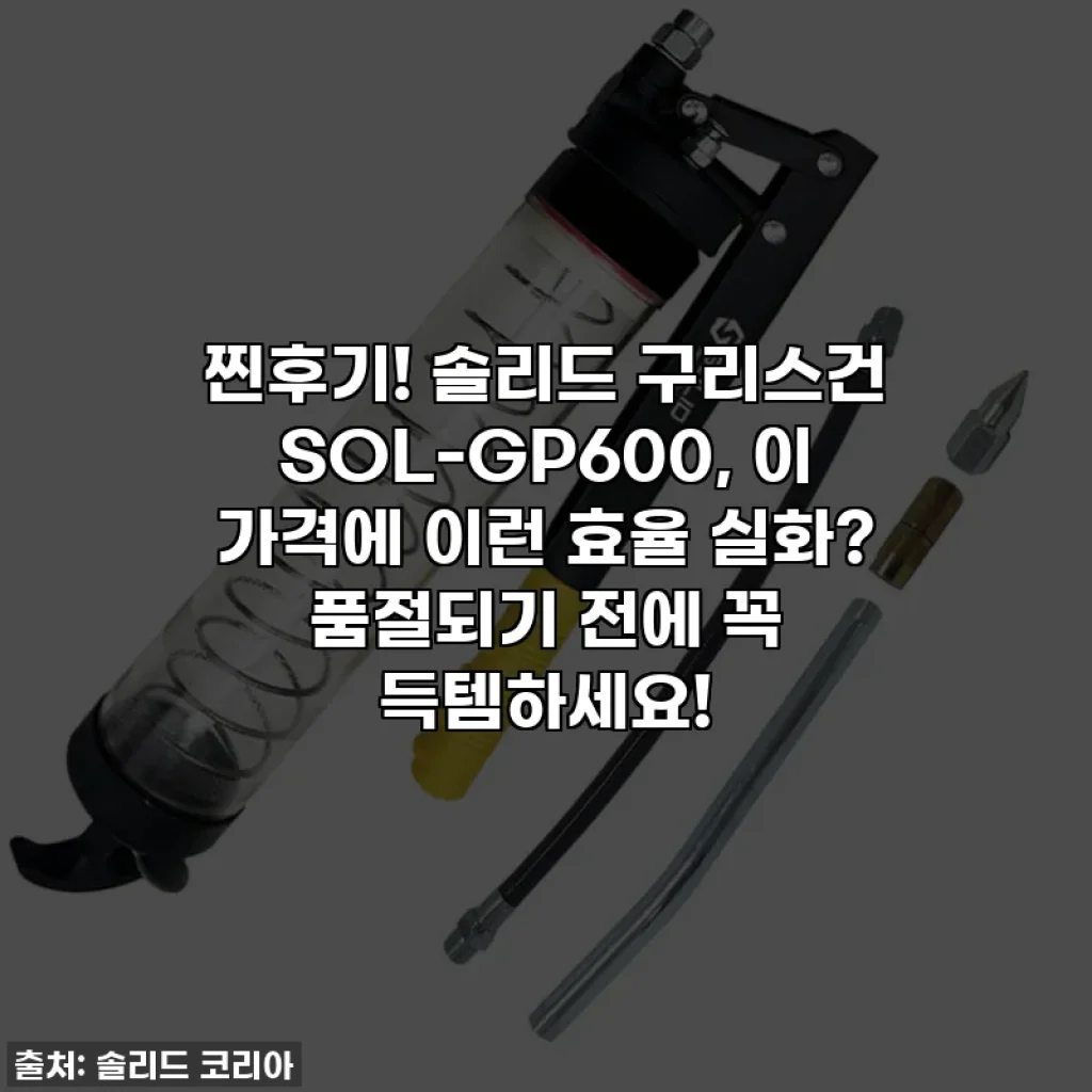 찐후기! 솔리드 구리스건 SOL-GP600, 이 가격에 이런 효율 실화? 품절되기 전에 꼭 득템하세요!