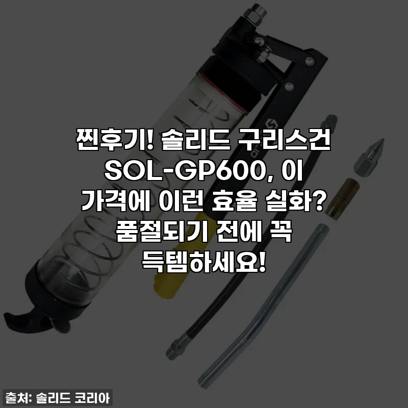 찐후기! 솔리드 구리스건 SOL-GP600, 이 가격에 이런 효율 실화? 품절되기 전에 꼭 득템하세요!