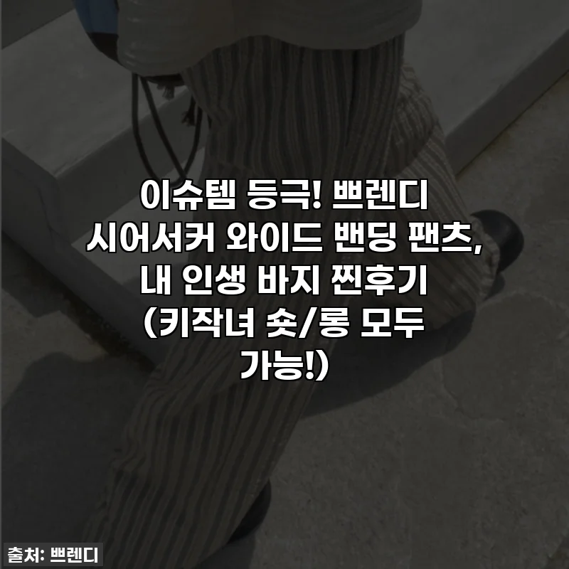 이슈템 등극! 쁘렌디 시어서커 와이드 밴딩 팬츠, 내 인생 바지 찐후기 (키작녀 숏/롱 모두 가능!)