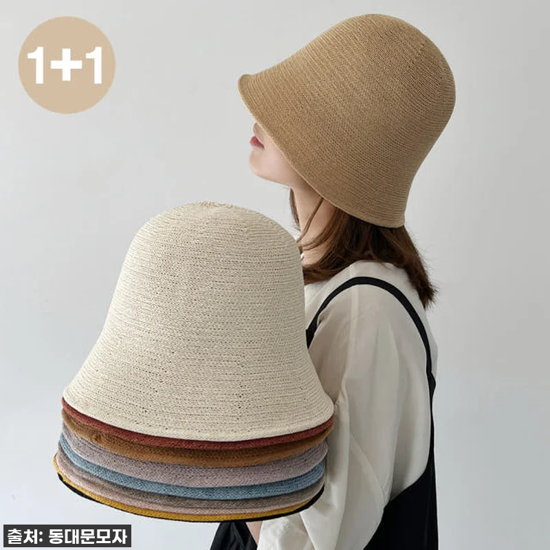 [1+1] 여름모자 여성모자 니트벙거 관련 이미지 1