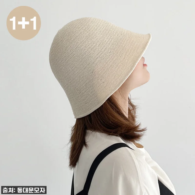 [1+1] 여름모자 여성모자 니트벙거 관련 이미지 2