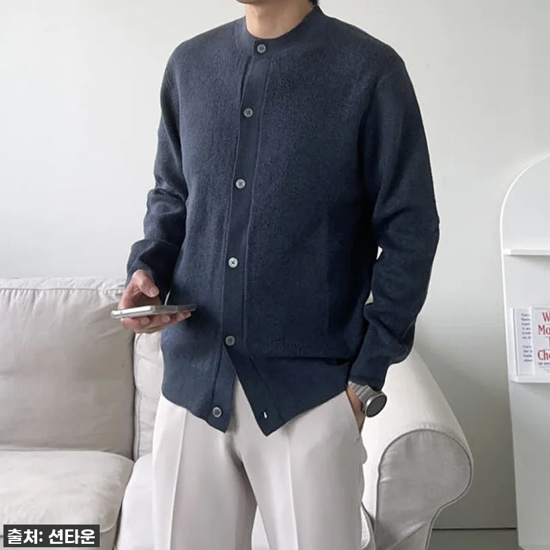 남자가디건 캐시미어 하찌 라운드 가디 관련 이미지 2