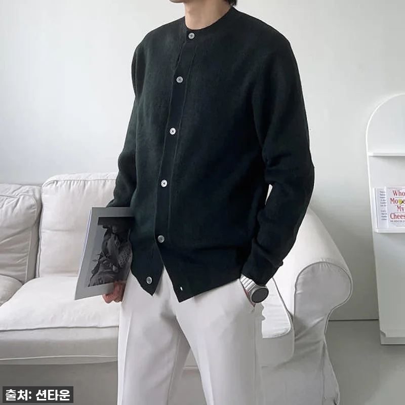 남자가디건 캐시미어 하찌 라운드 가디 관련 이미지 4