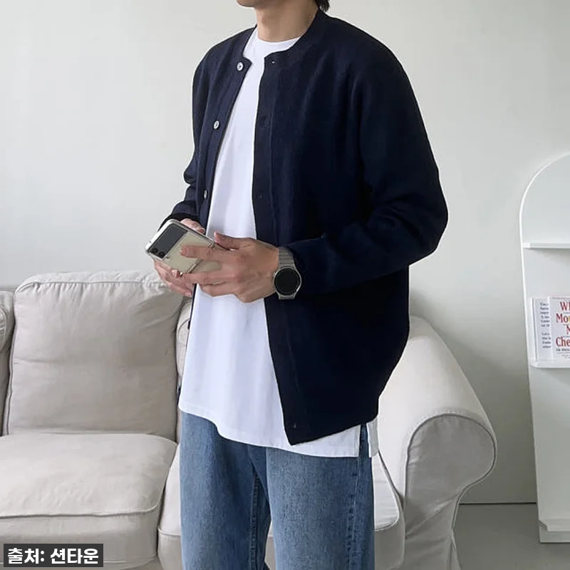 남자가디건 캐시미어 하찌 라운드 가디 관련 이미지 6
