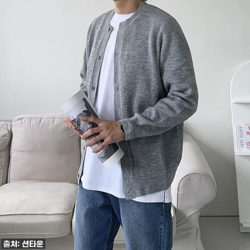 남자가디건 캐시미어 하찌 라운드 가디 관련 이미지 7