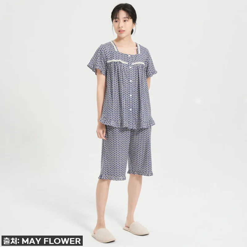 엔틱블루 여름 순면 반팔 잠옷, 20 관련 이미지 8
