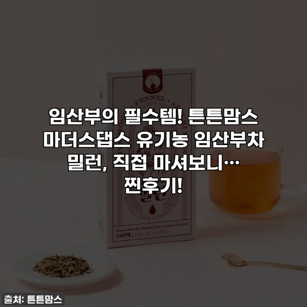 임산부의 필수템! 튼튼맘스 마더스댑스 유기농 임산부차 밀런, 직접 마셔보니… 찐후기!