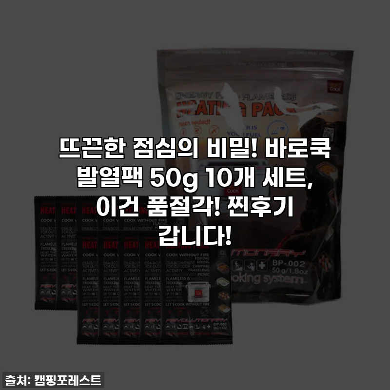 뜨끈한 점심의 비밀! 바로쿡 발열팩 50g 10개 세트, 이건 품절각! 찐후기 갑니다!
