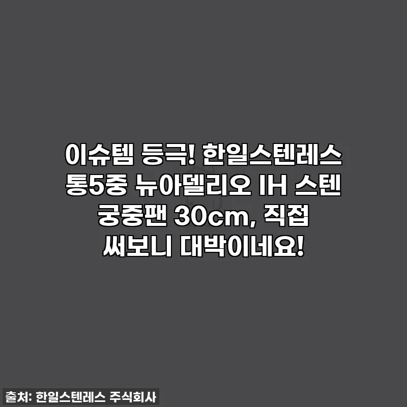 이슈템 등극! 한일스텐레스 통5중 뉴아델리오 IH 스텐 궁중팬 30cm, 직접 써보니 대박이네요!