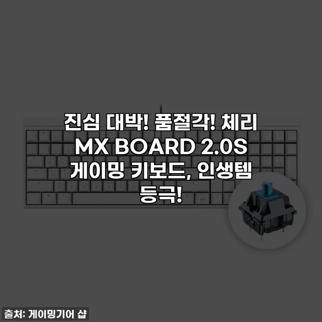 진심 대박! 품절각! 체리 MX BOARD 2.0S 게이밍 키보드, 인생템 등극!